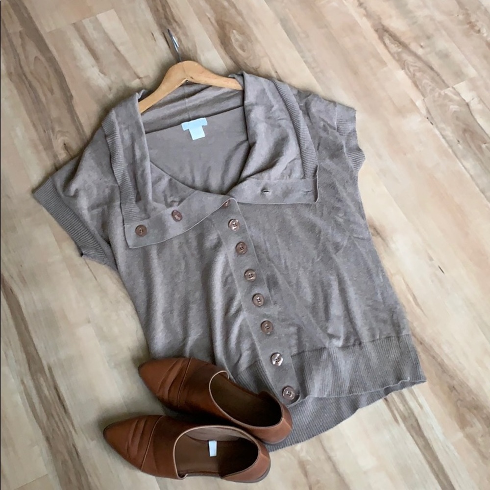 Layers short-sleeved cardigan